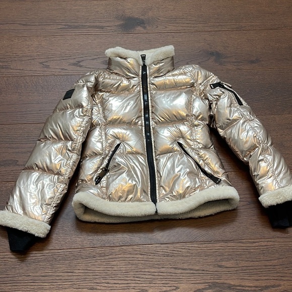 SAM Girls Gold and Shearling Winter Puffer Jacket Size 10 - Picture 1 of 10
